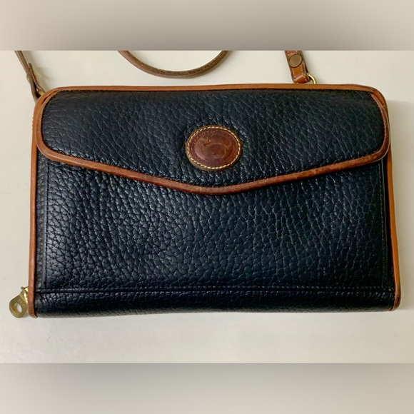 Vtg 2 Tone Pebbled All Weather Leather Dooney Bourke Cross Body Bag Purse - Picture 8 of 16